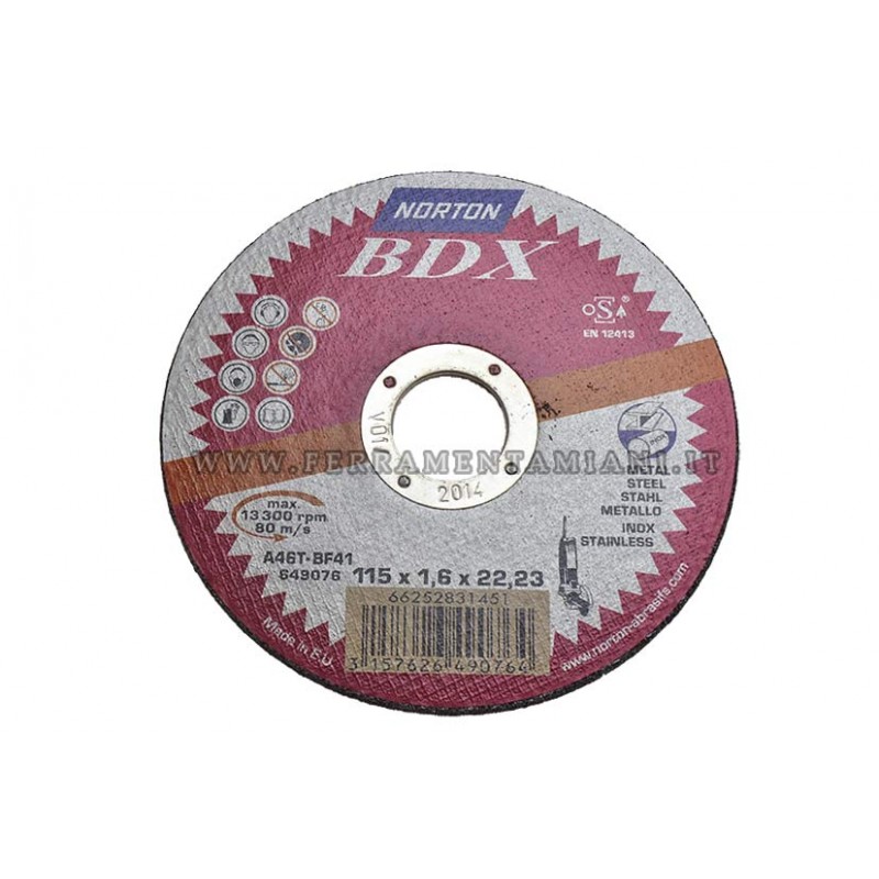 SBS 100 dischi da taglio in inox, 115 x 1,0 mm, per flessibile o