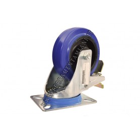 RUOTA PIENA 100 MM GIREVOLE CON FRENO RUINCAR