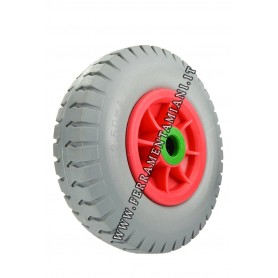 RUOTA PIENA ANTIFORATURA 200 MM IN POLIURETANO GRIGIA