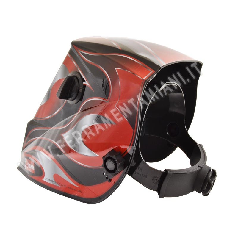 TELWIN 802837 Maschera Saldatura Automatica Tribe | Per MMA/MIG-MAG/TIG, Filtro LCD A Oscuramento Fisso 11 DIN