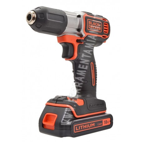 TRAPANO AVVITATORE 18V CON 2 BATTERIE AL LITIO MOD. ASD184KB BLACK & DECKER