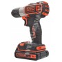 TRAPANO AVVITATORE 18V CON 2 BATTERIE AL LITIO MOD. ASD184KB BLACK & DECKER