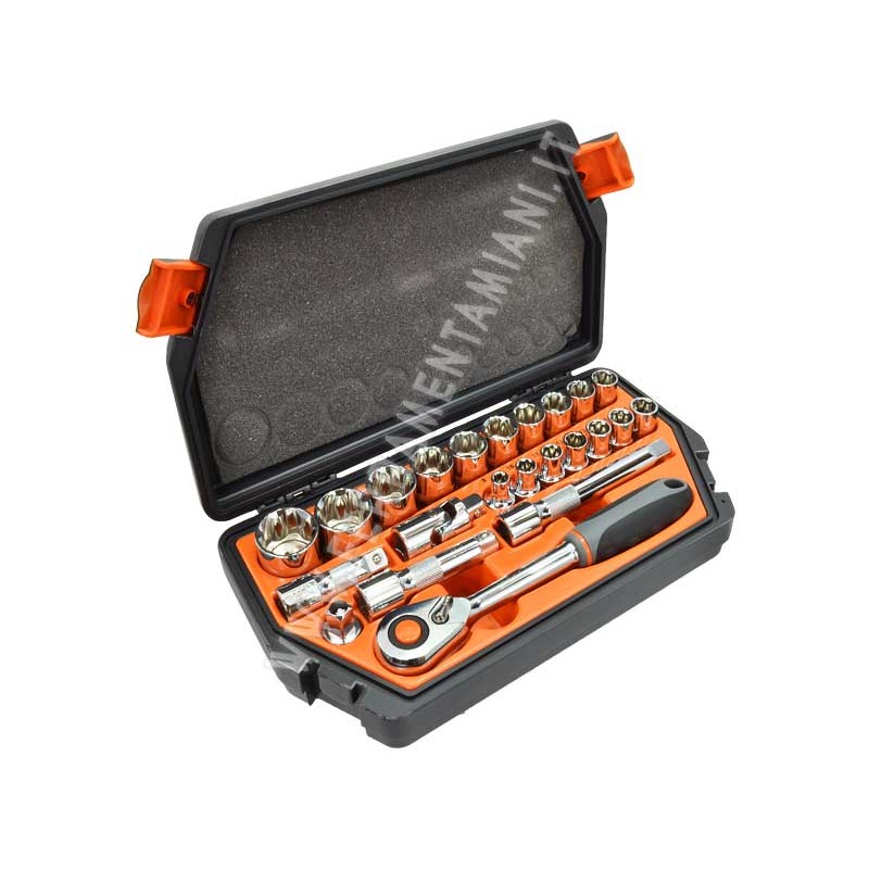 Serie Chiave A Cricchetto Reversibile 1/2" Kit Da 11pz Con Bussole Esagonali TrAdE Shop Traesio - Foto 2