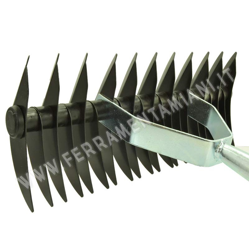 Arieggiatore Per Prato Costway - Larghezza 50 Cm, 19 Denti Curvi, Manico Lungo Regolabile, In Alluminio Leggero