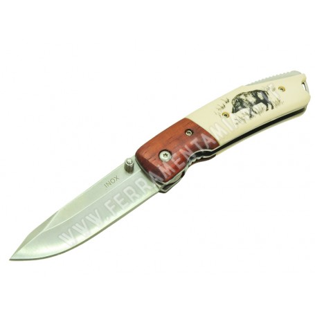 COLTELLO TASCABILE MANICO LEGNO PLASTICA AUSONIA ART. 26546