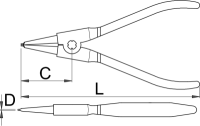 PINZA PROFESSIONALE PER ANELLI APERTI ART. 532PLUS/1DP  UNIOR